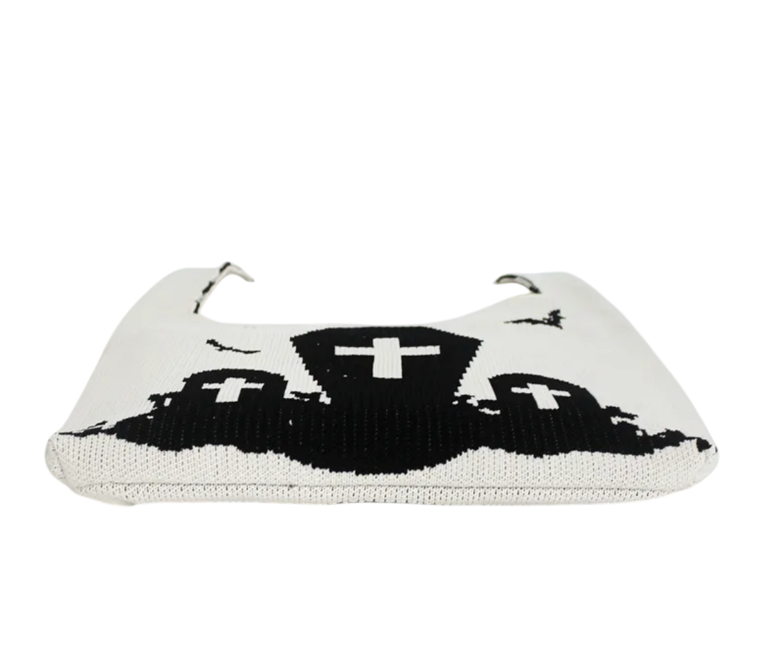 Cemetery Tombstone Knitted Shoulder Bag – Graveyard Goods