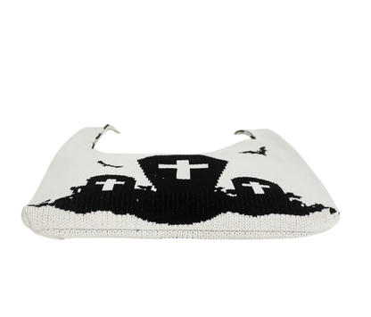 Cemetery Tombstone Knitted Shoulder Bag – Graveyard Goods